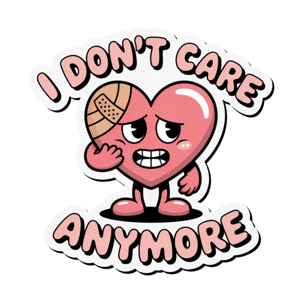 I Don't Care Anymore Die Cut Sticker