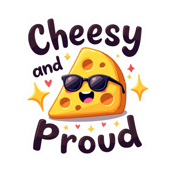 Cheesy and Proud Die Cut Sticker