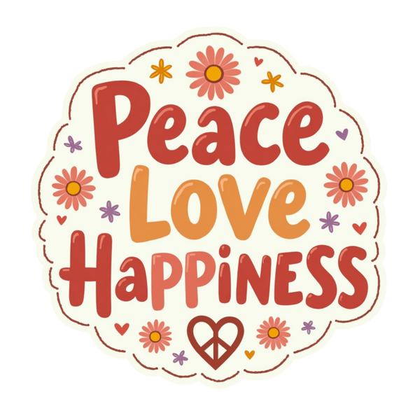Peace Love Happiness Spiritual Sticker