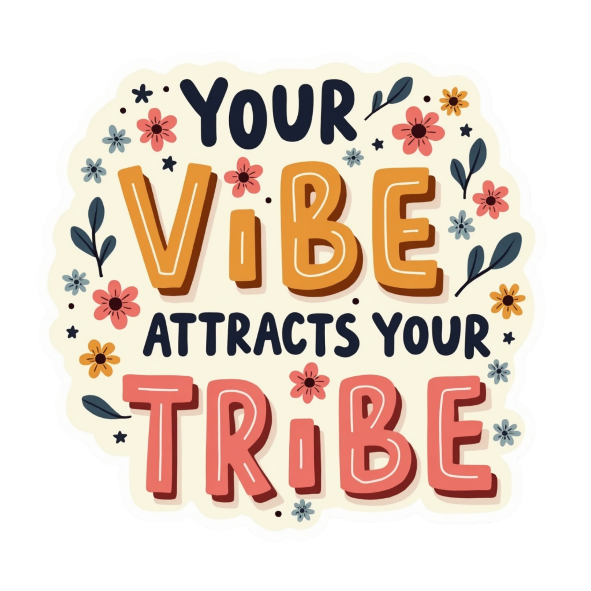 Your Vibes Attracts Your Tribe Spiritual Sticker