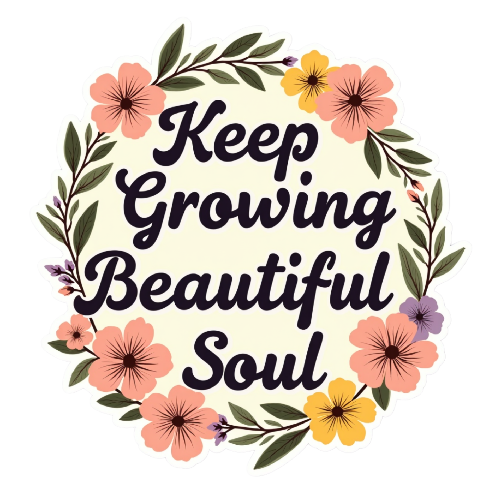 Keep Growing Beautiful Soul Spiritual Sticker