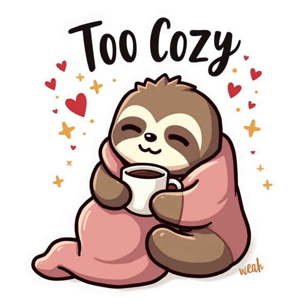 To Cozy Die Cut Sticker