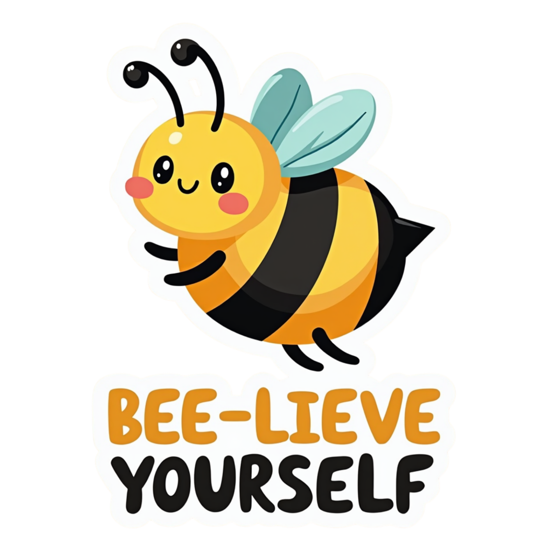 Bee-Lieve Yourself Die Cut Sticker