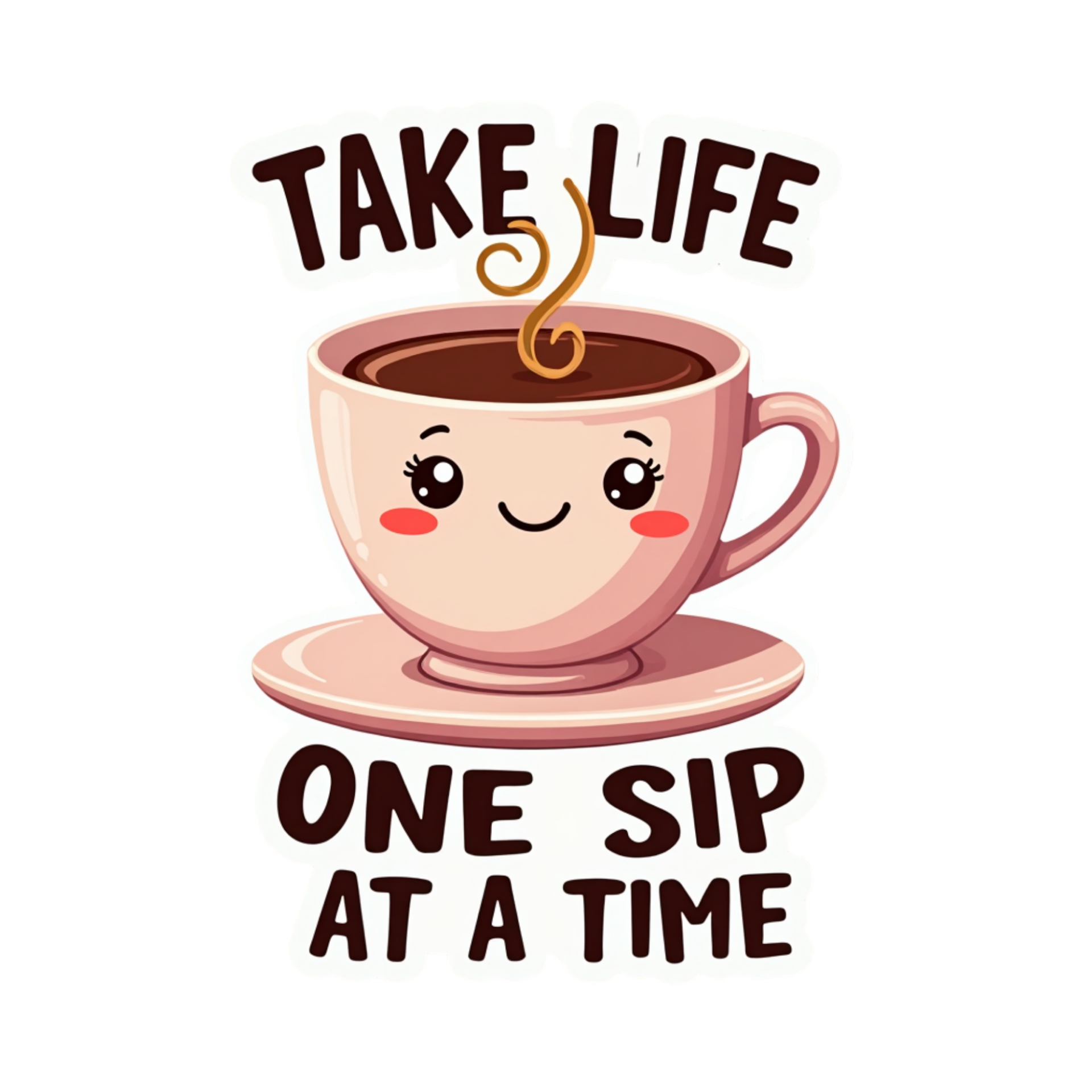Take Life One Sip at a Time Die Cut Sticker