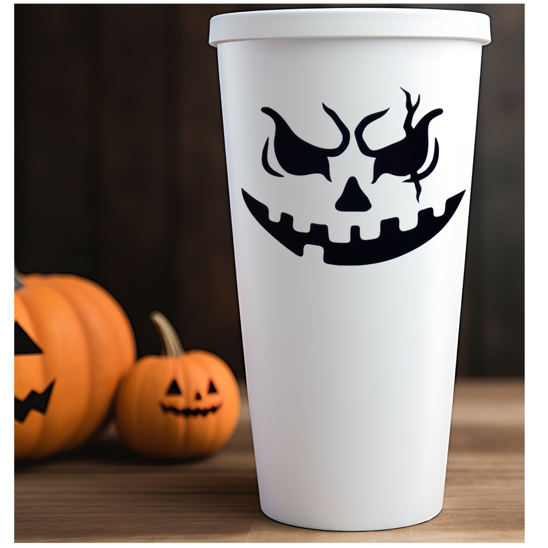 Halloween scary pumpkin face decal