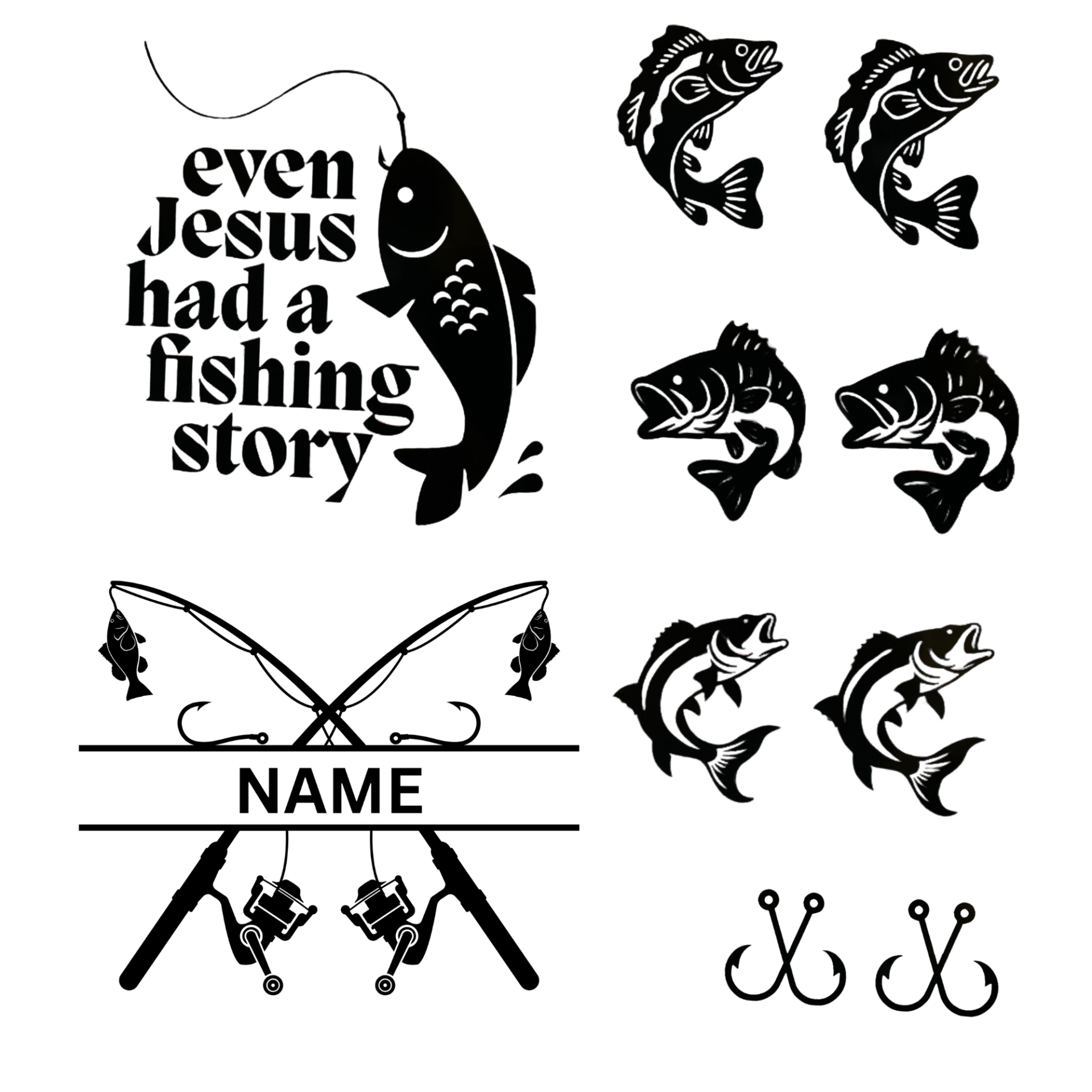 Even Jesus had a Fishing Story  Decal Set