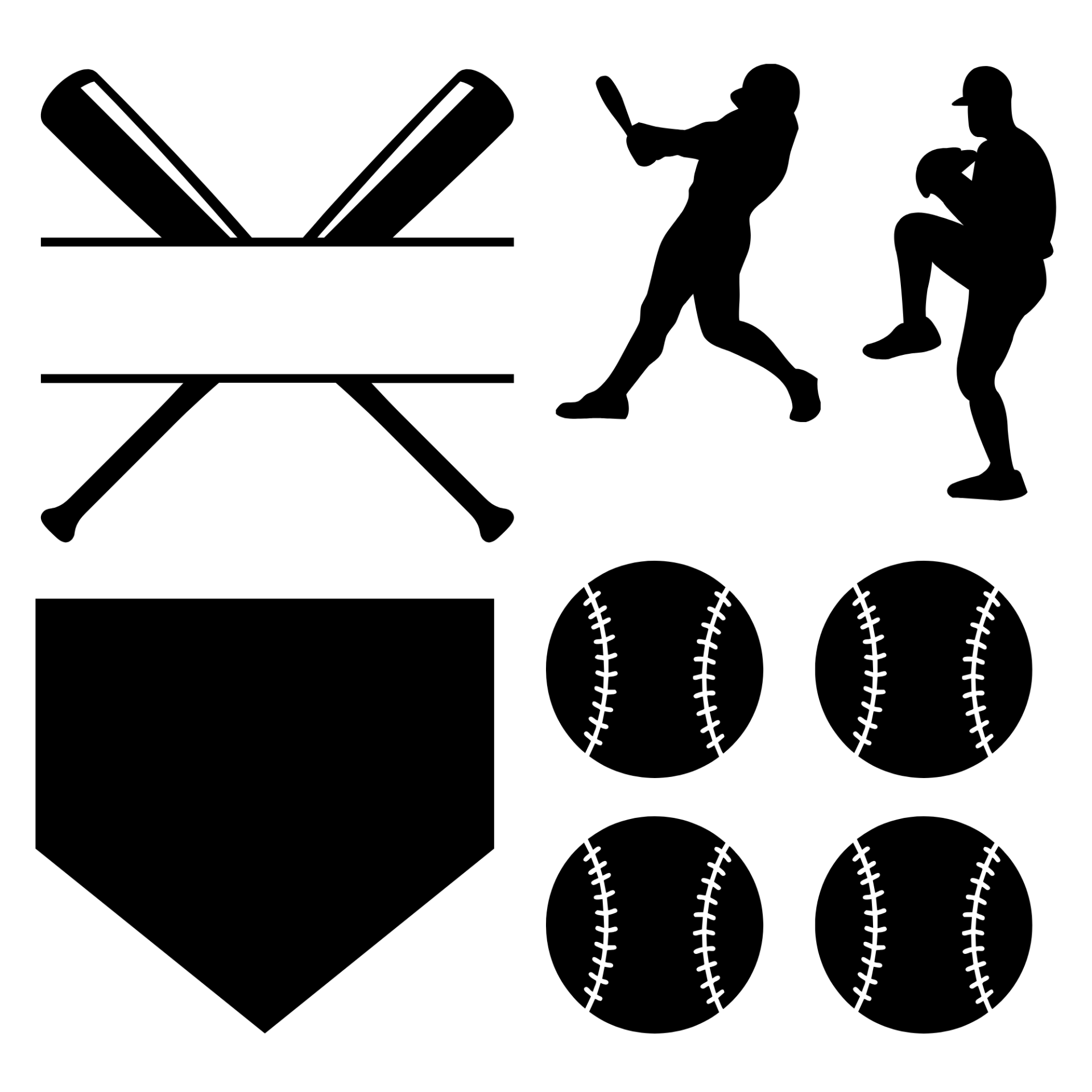 Baseball Decals Set