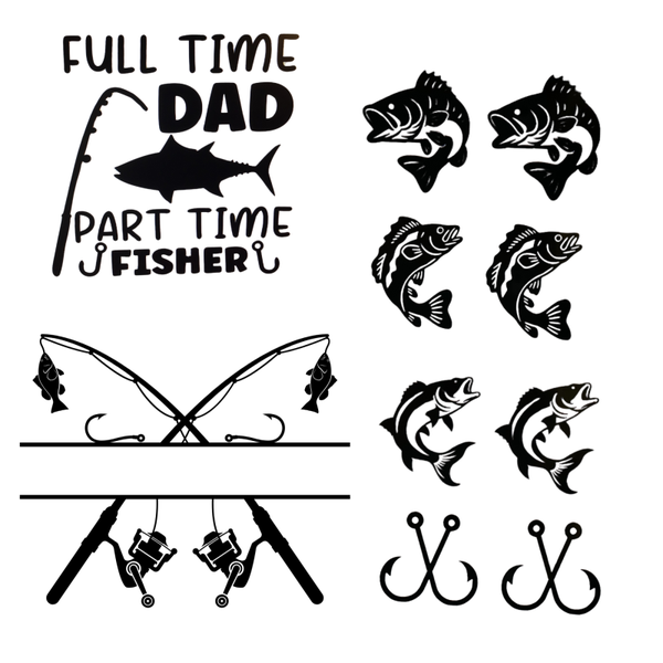 Dad Fishing Decal Set