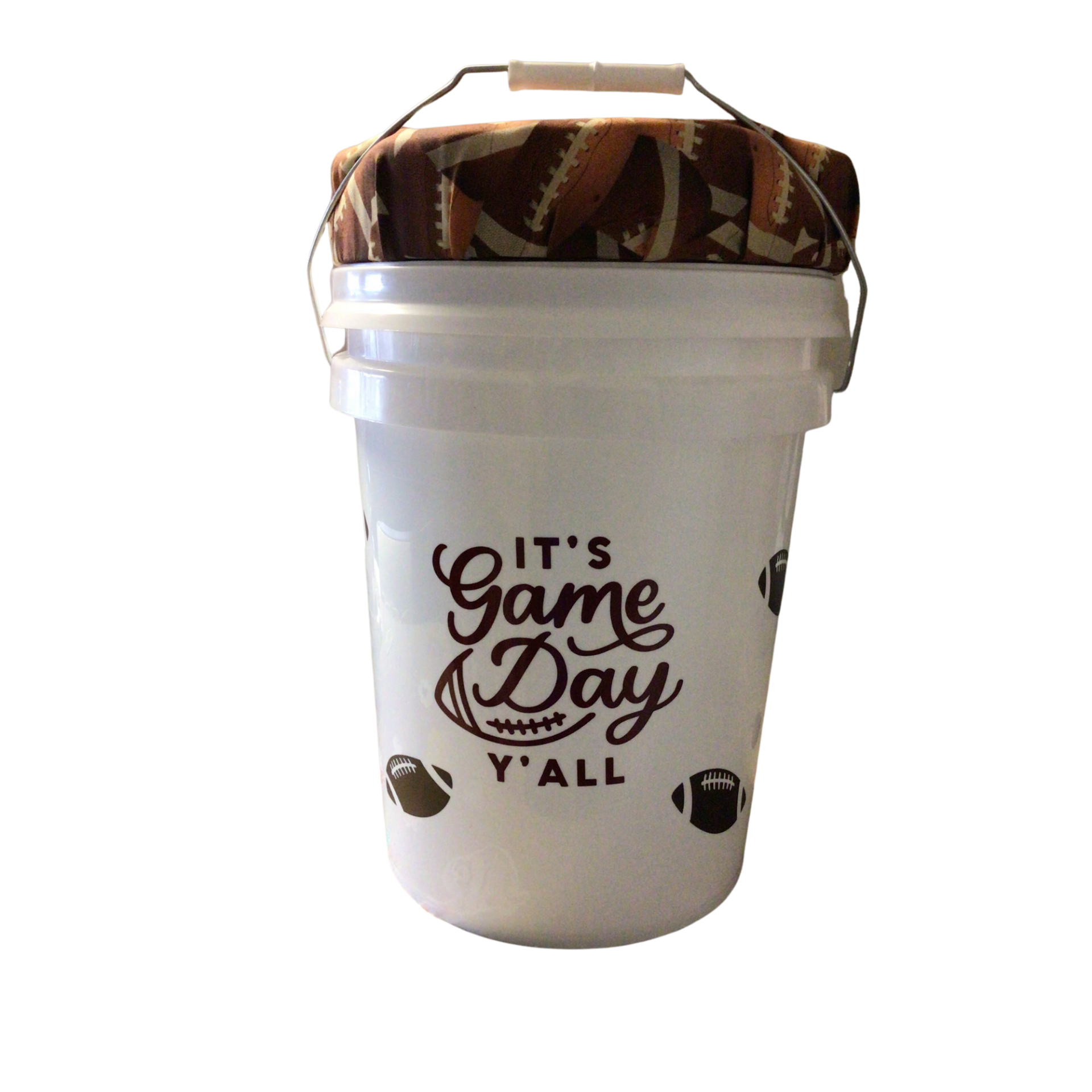Football Theme 5 Gallon Cushion Lid Seat