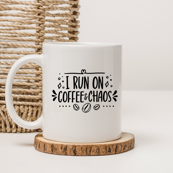 I run on Coffee & Chaos decal