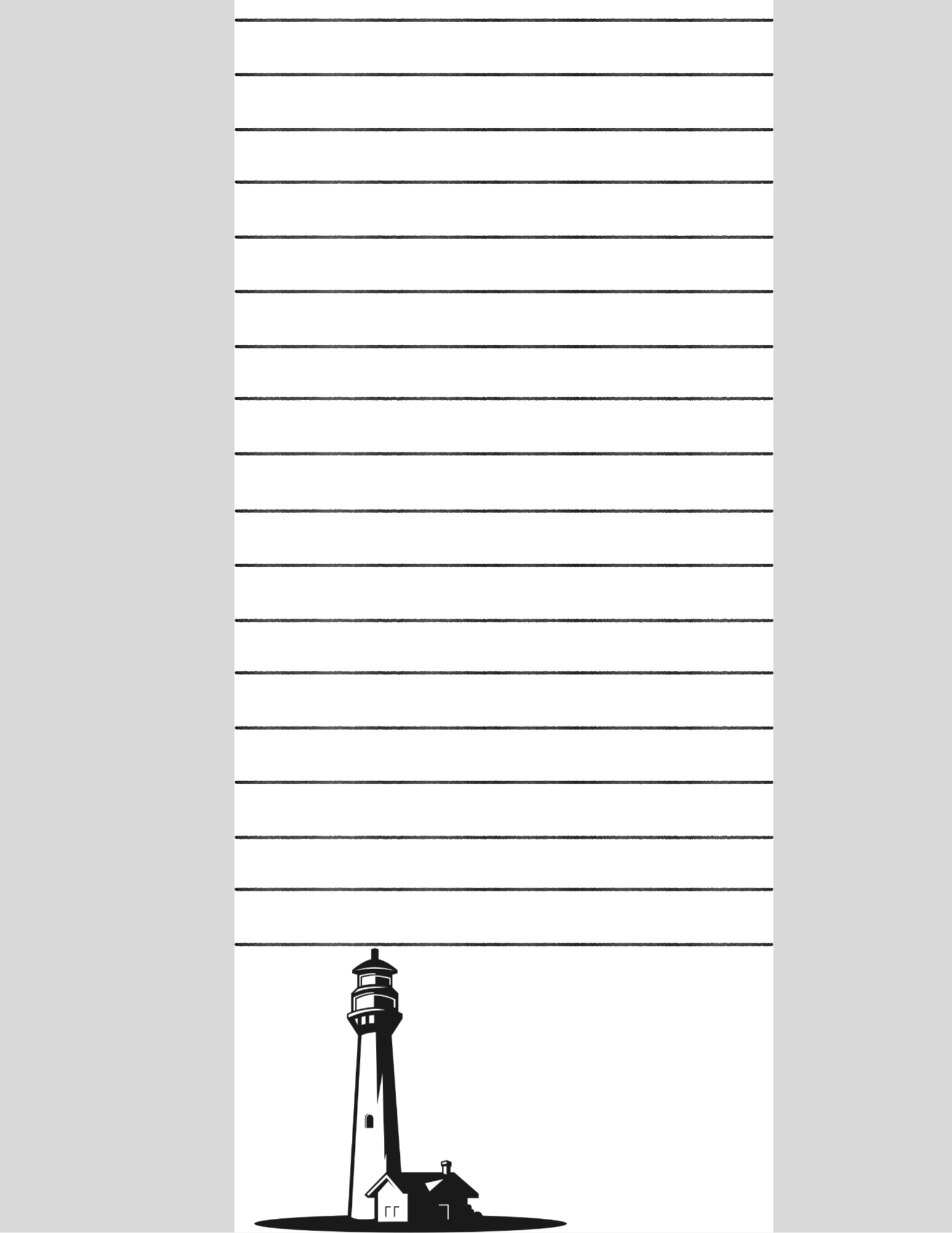 Lighthouse Note Pad 3.5 x 8in