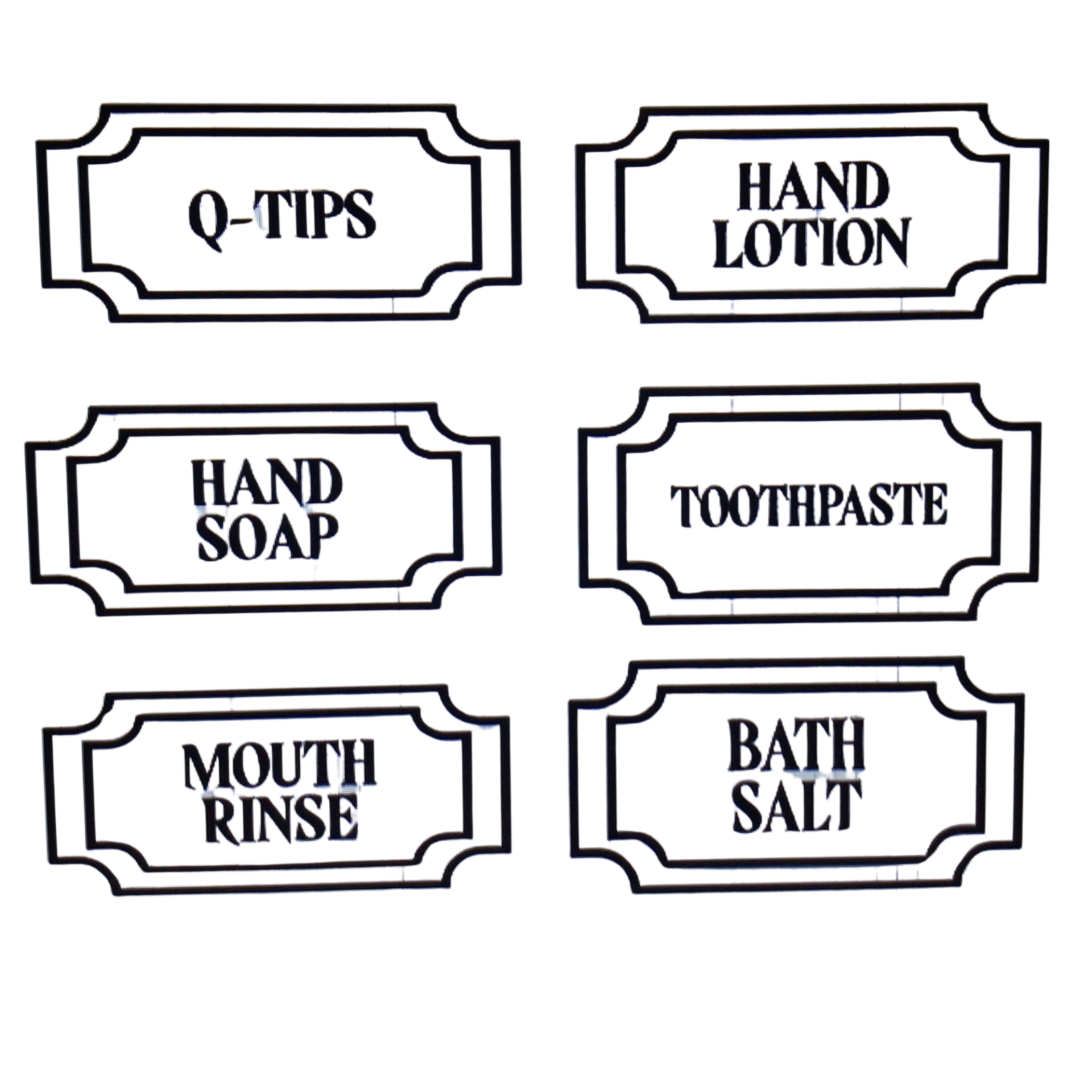 Labels for the bathroom Decals