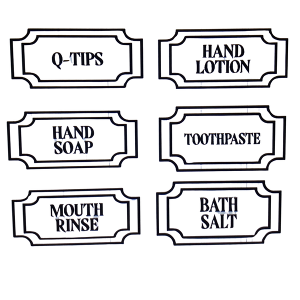 Labels for the bathroom Decals