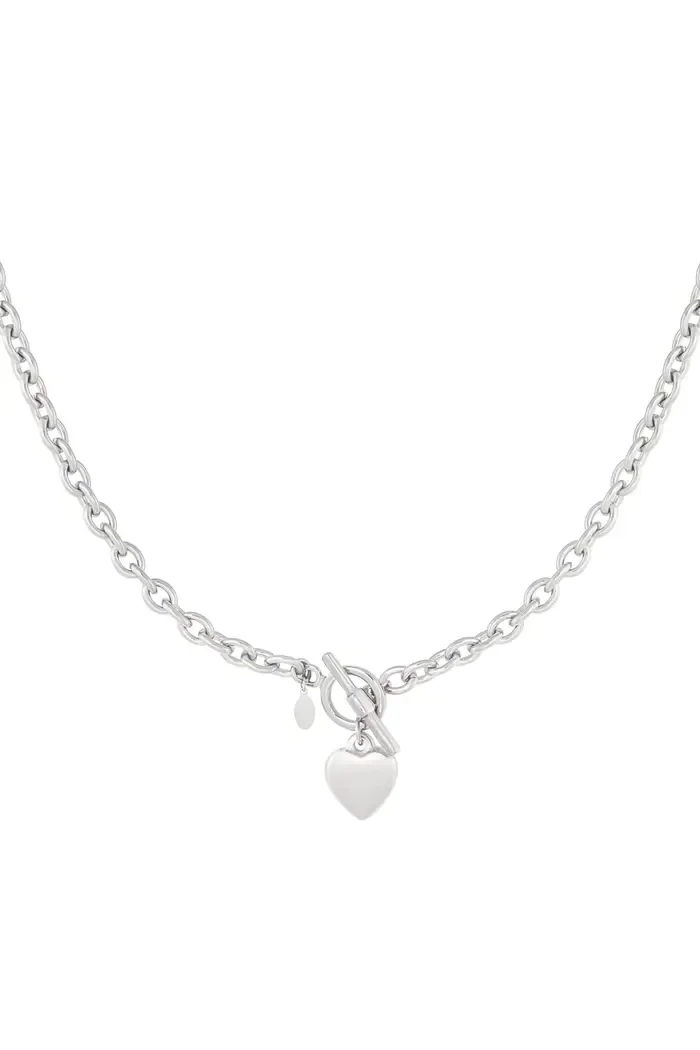 Schakelketting met hart - Zilver