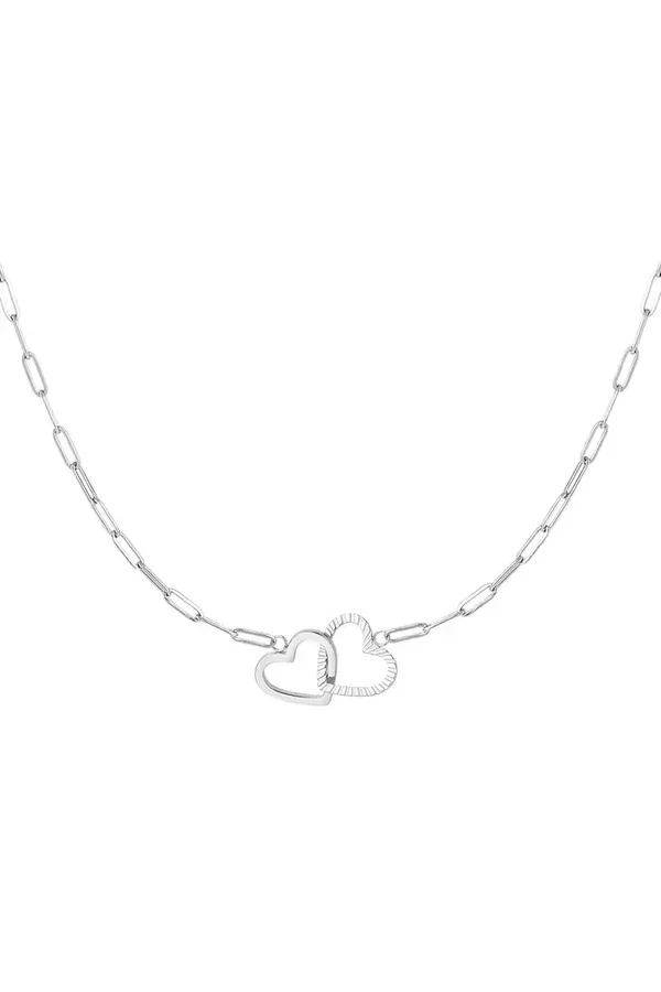 Ketting hartjes - Zilver