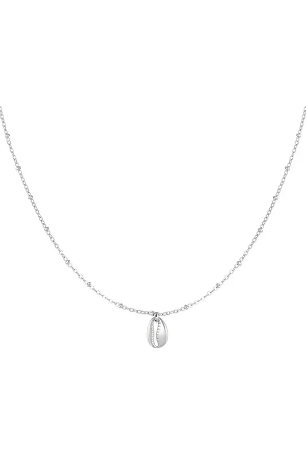 Schakelketting met schelp - Zilver