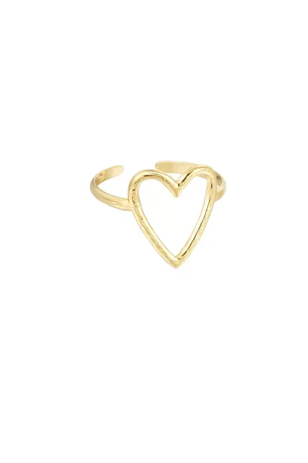 Ring big heart - Goud