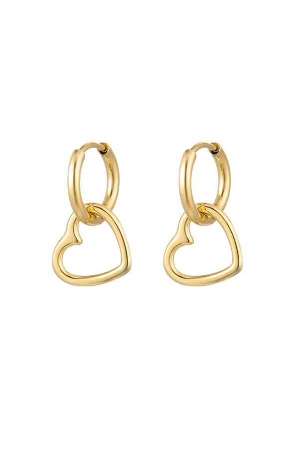 Oorbellen basic hart - Goud