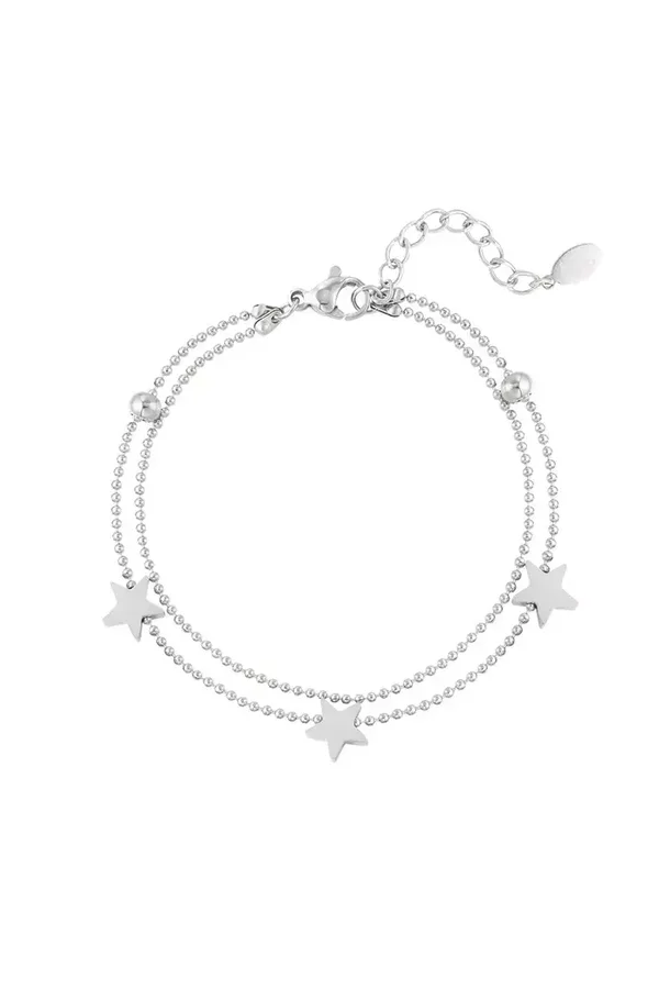 Dubbele armband sterretjes - Zilver
