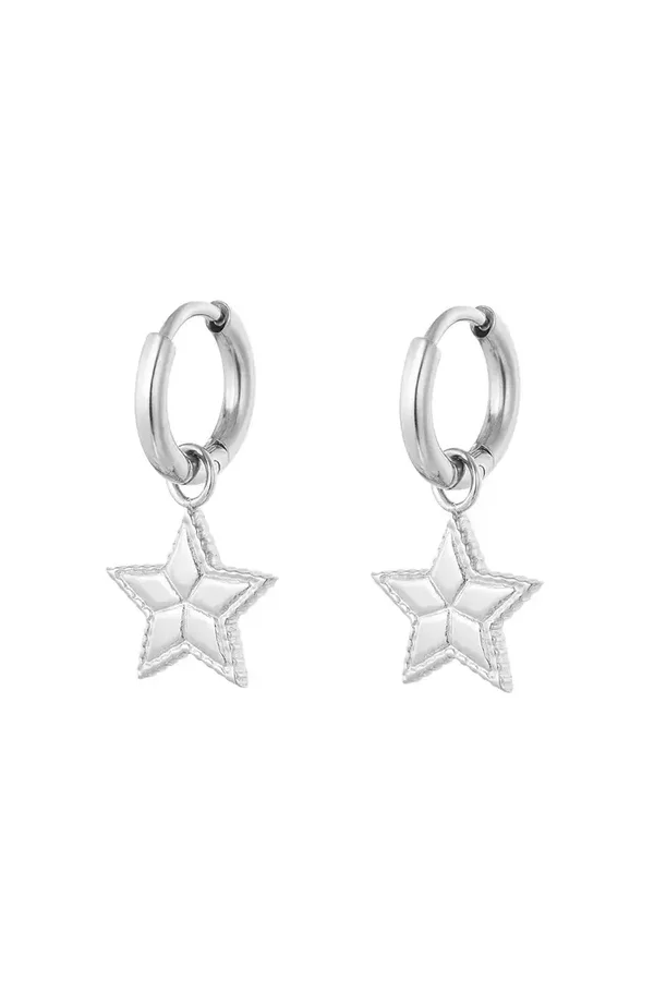 Oorbellen basic ster - Zilver