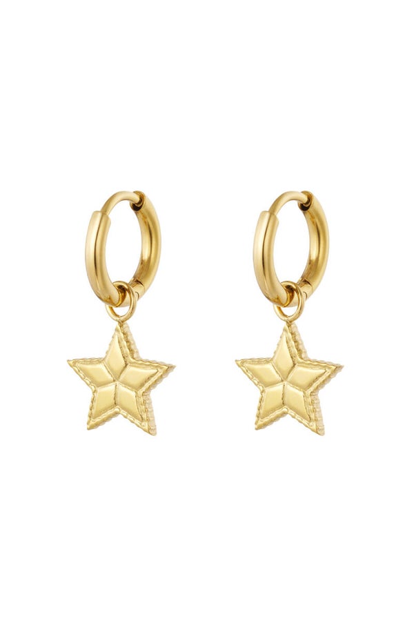 Oorbellen basic ster - Goud