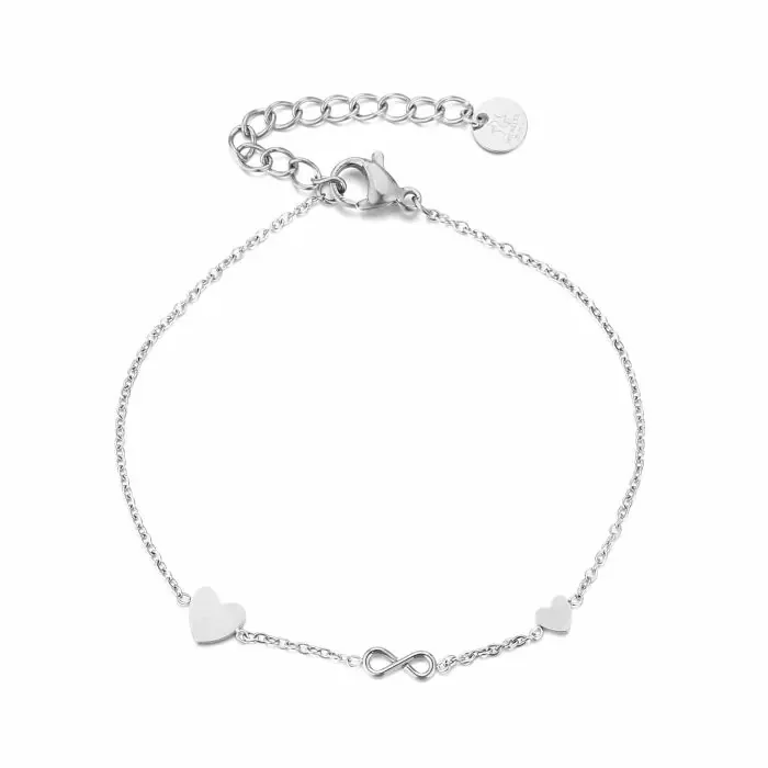 Armband double love infinity - Zilver