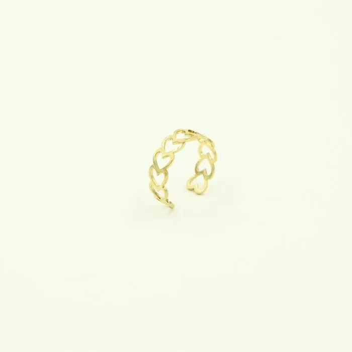 Ring met hartjes - Goud