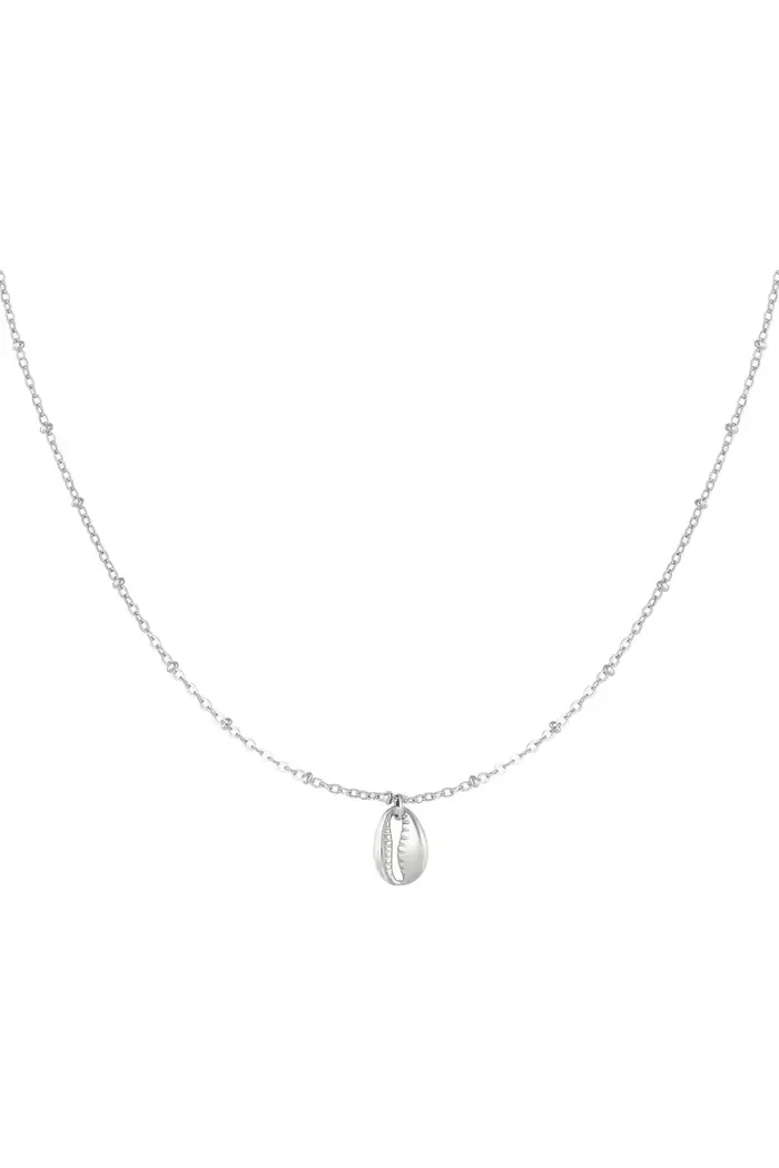 Schakelketting met schelp - Zilver