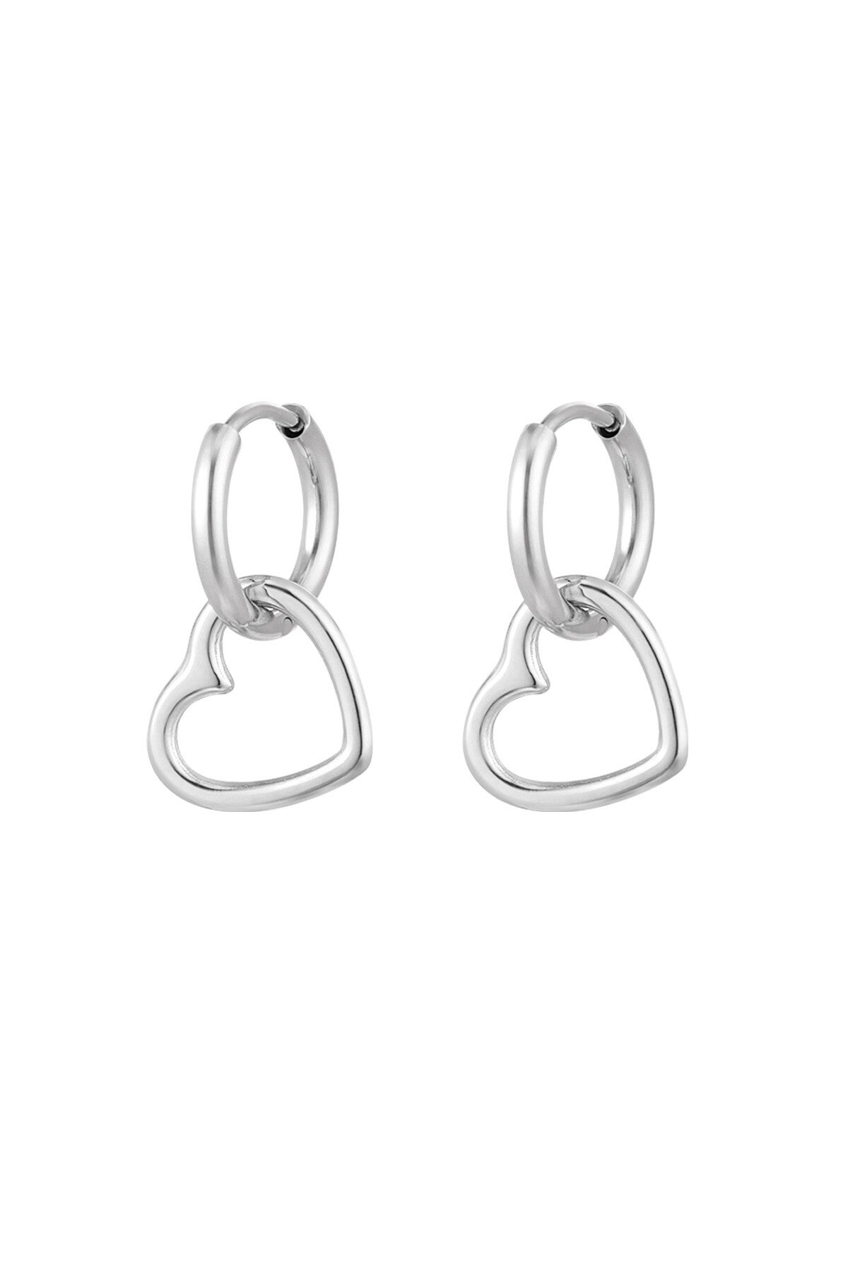 Oorbellen basic hart - Zilver