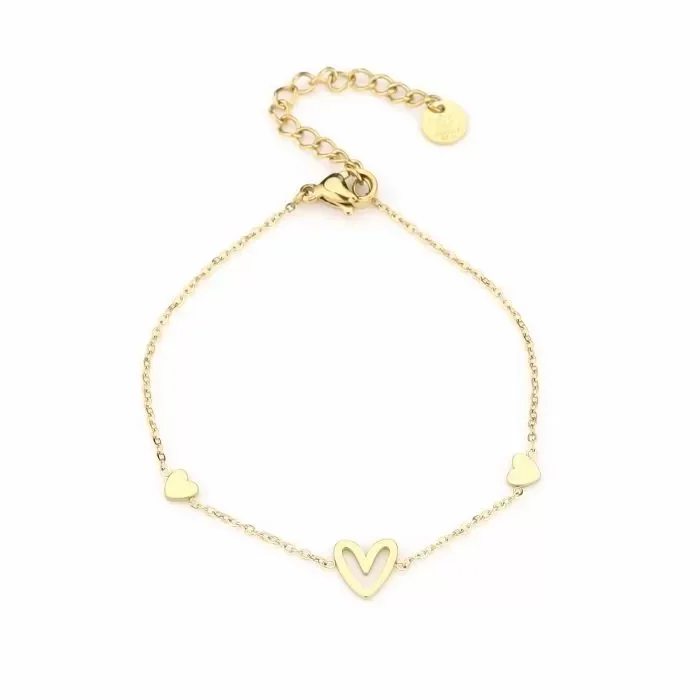 Armband met speels hartje - Goud