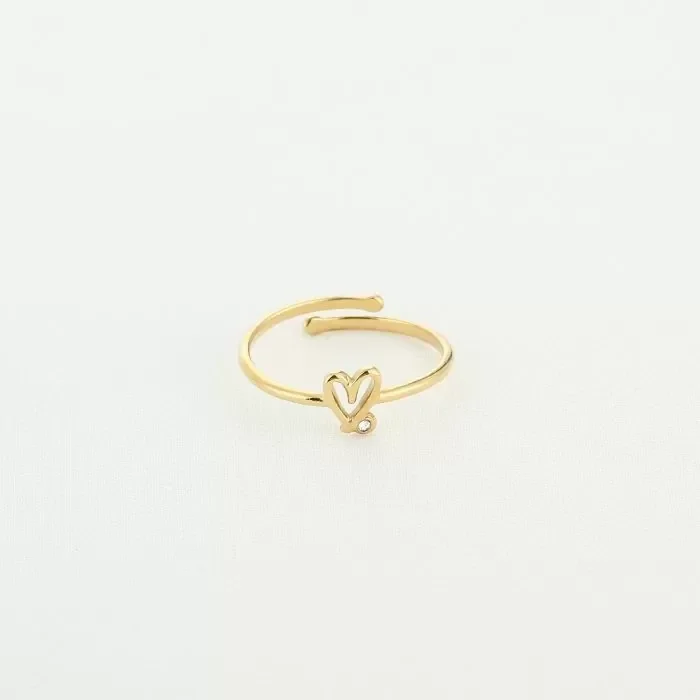 Ring speels hartje - Goud