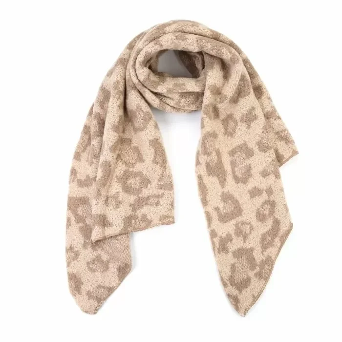 Sjaal met luipaard print khaki