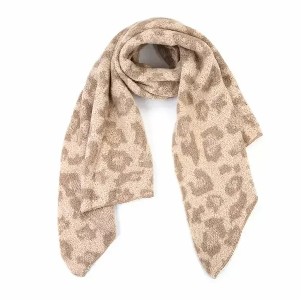 Sjaal met luipaard print khaki