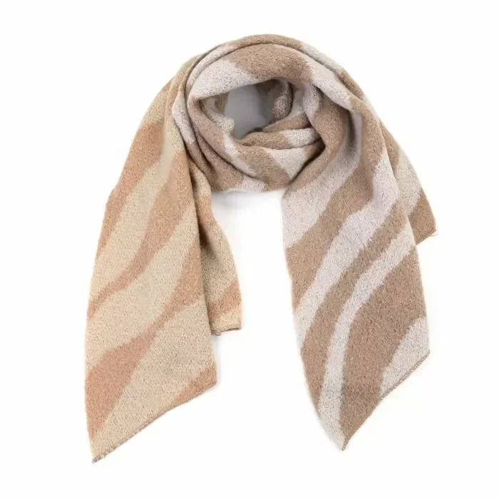 Sjaal met zebra print khaki