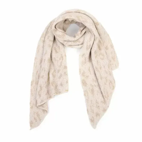 Sjaal met luipaard print beige
