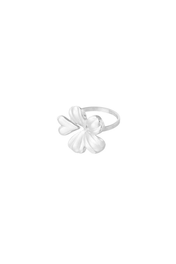 Ring bloem zilver