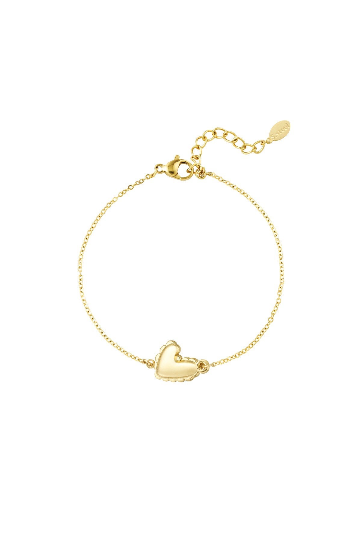 Armband hartje goud