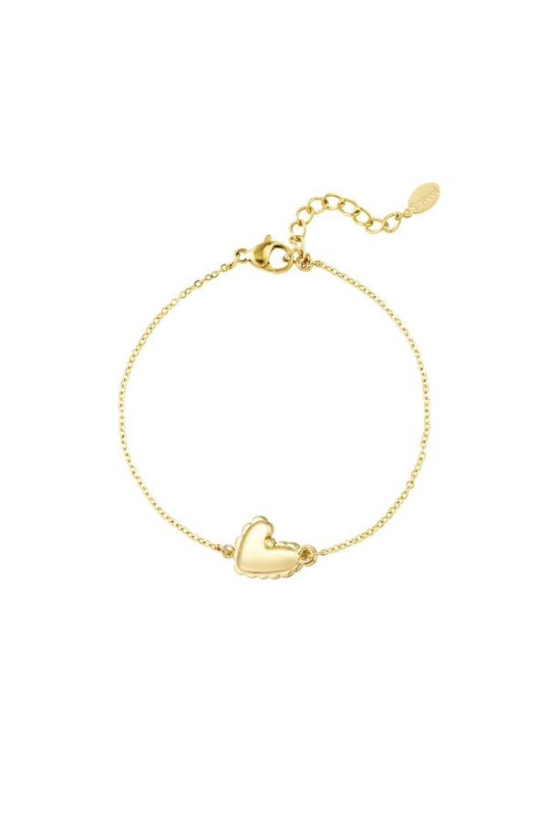 Armband hartje goud