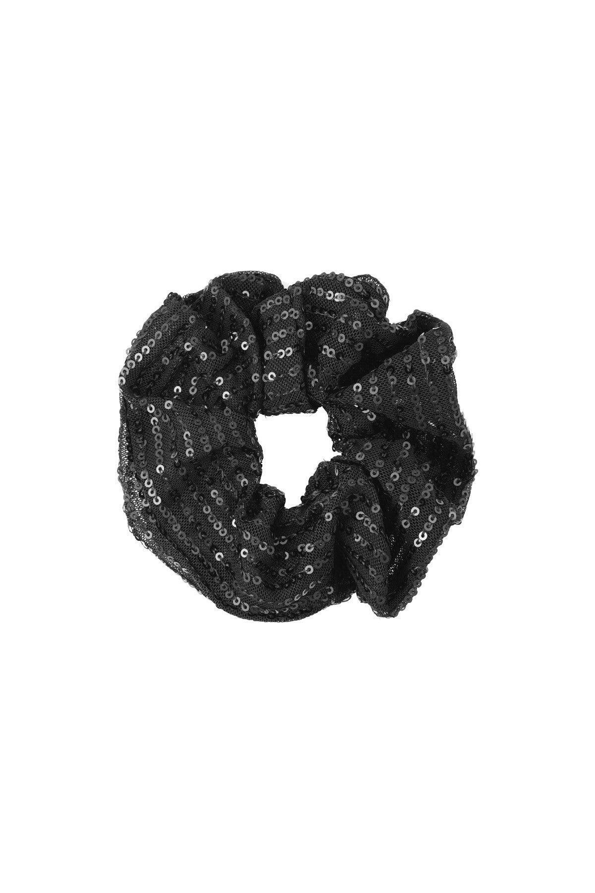 Scrunchie glitter zwart
