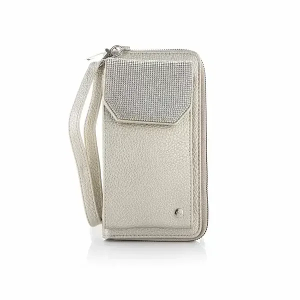 Sparkling telefoontasje met portemonnee goud