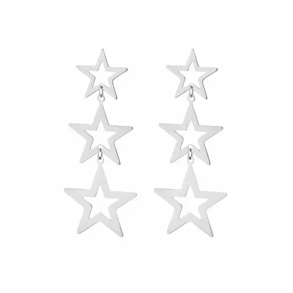 Oorbellen drie sterren - Zilver