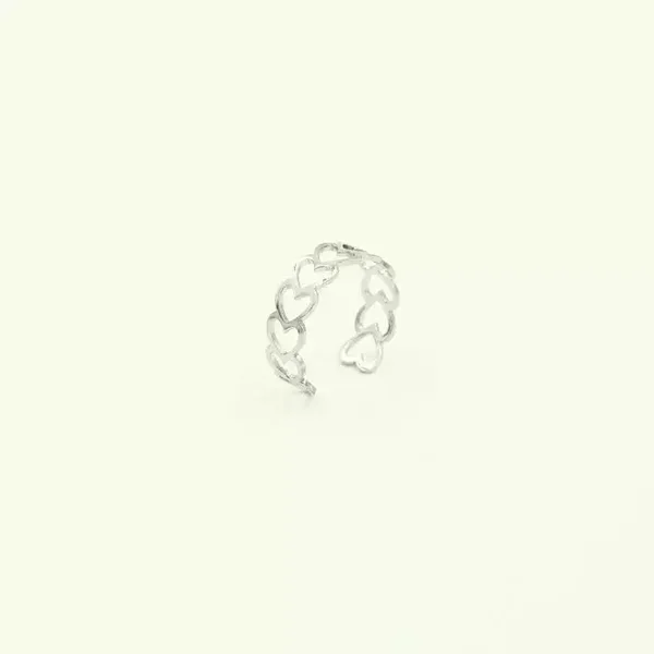 Ring met hartjes - Zilver