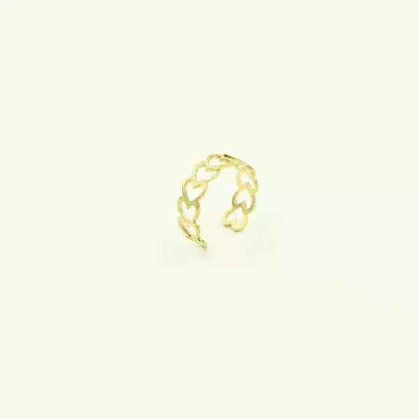 Ring met hartjes - Goud