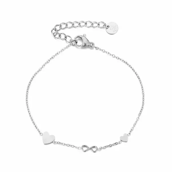Armband double love infinity - Zilver
