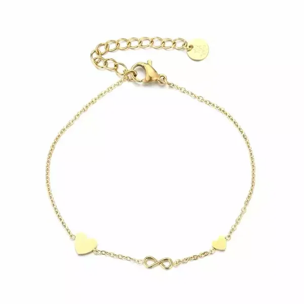 Armband double love infinity - Goud
