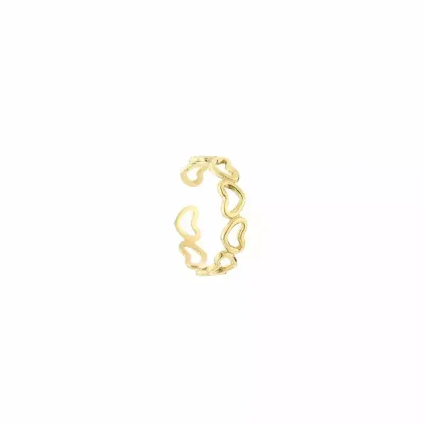 Ring open hartjes - Goud