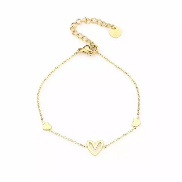 Armband met speels hartje - Goud