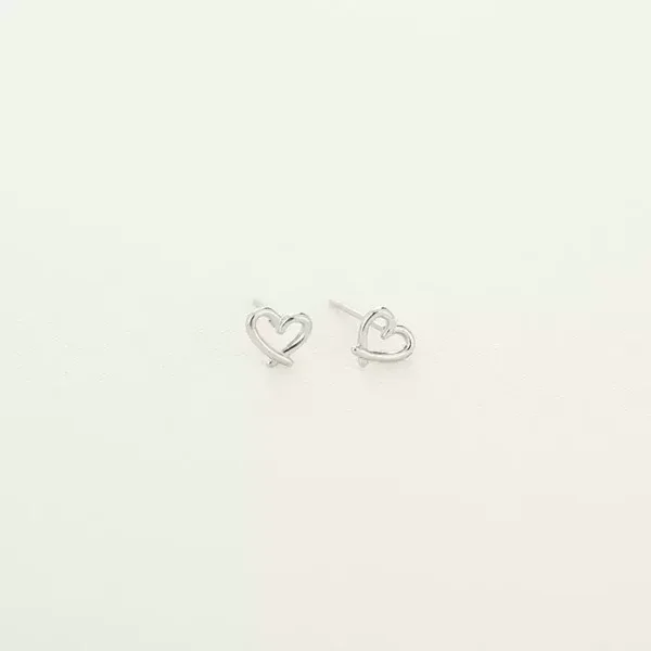 Oorbellen hartje studs - Zilver