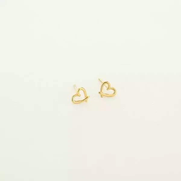 Oorbellen hartje studs - Goud