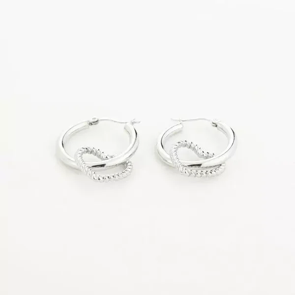 Oorbellen hoops hartje - Zilver